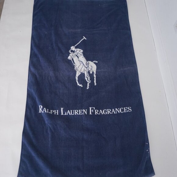 Vintage Ralph Lauren Fragrances Navy Bathing/Swimming 100% Cotton Towel - Picture 1 of 10